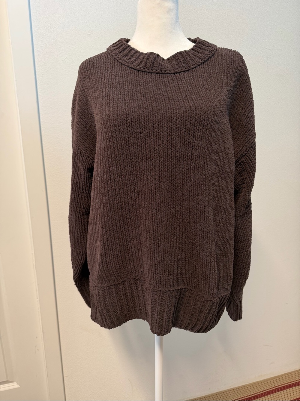 Aerie Brown Chunky Knit Oversized Sweater XS Cozy Teacher Back to School Fall Wi
